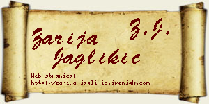 Zarija Jaglikić vizit kartica